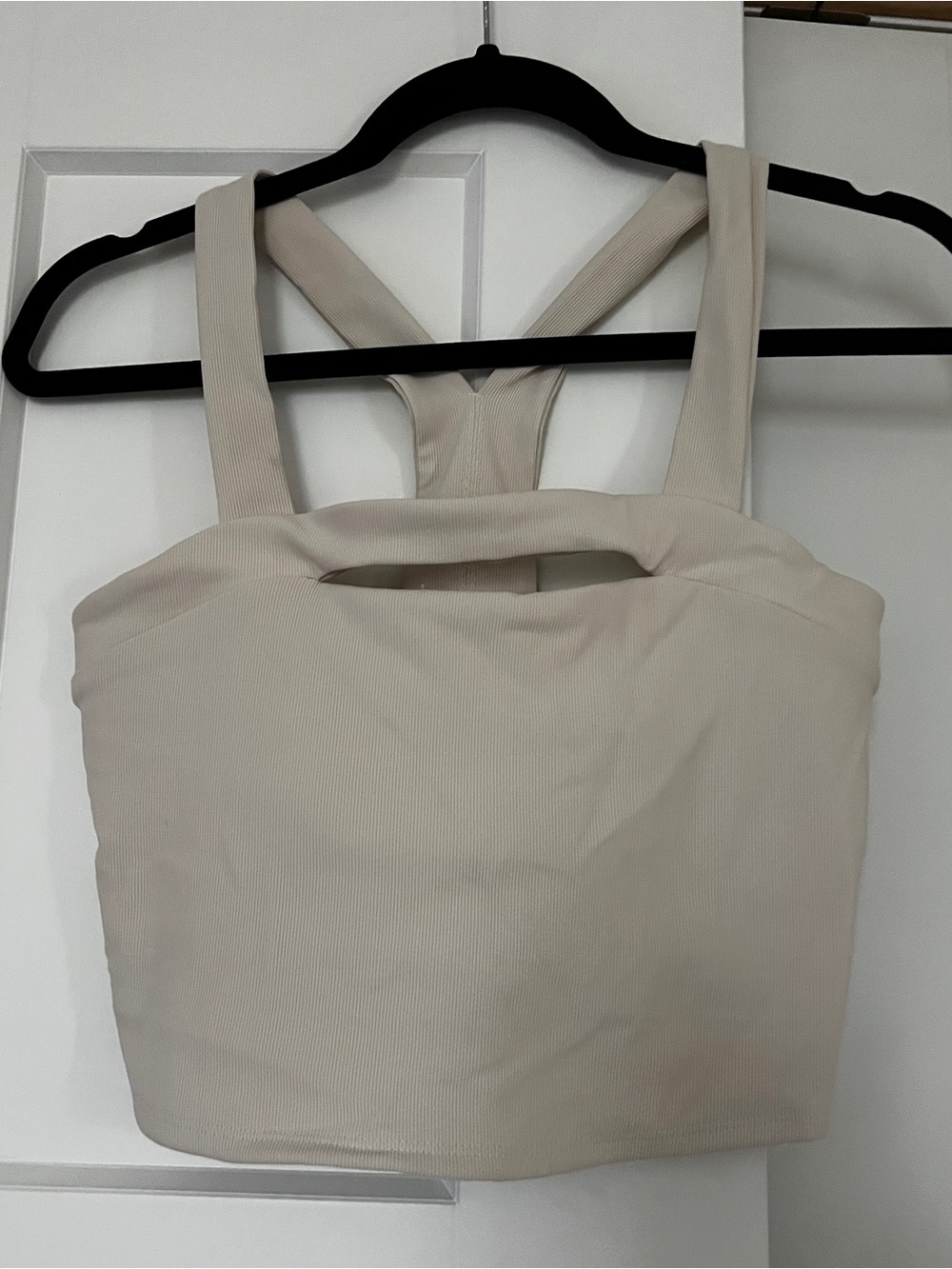 Sincerely Jules Cream Ribbed Active Tank